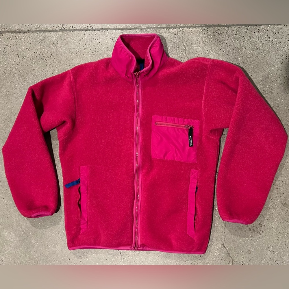 Vtg Patagonia Pullover Fleece Jacket Sz Small Pink Glissade Made In USA
